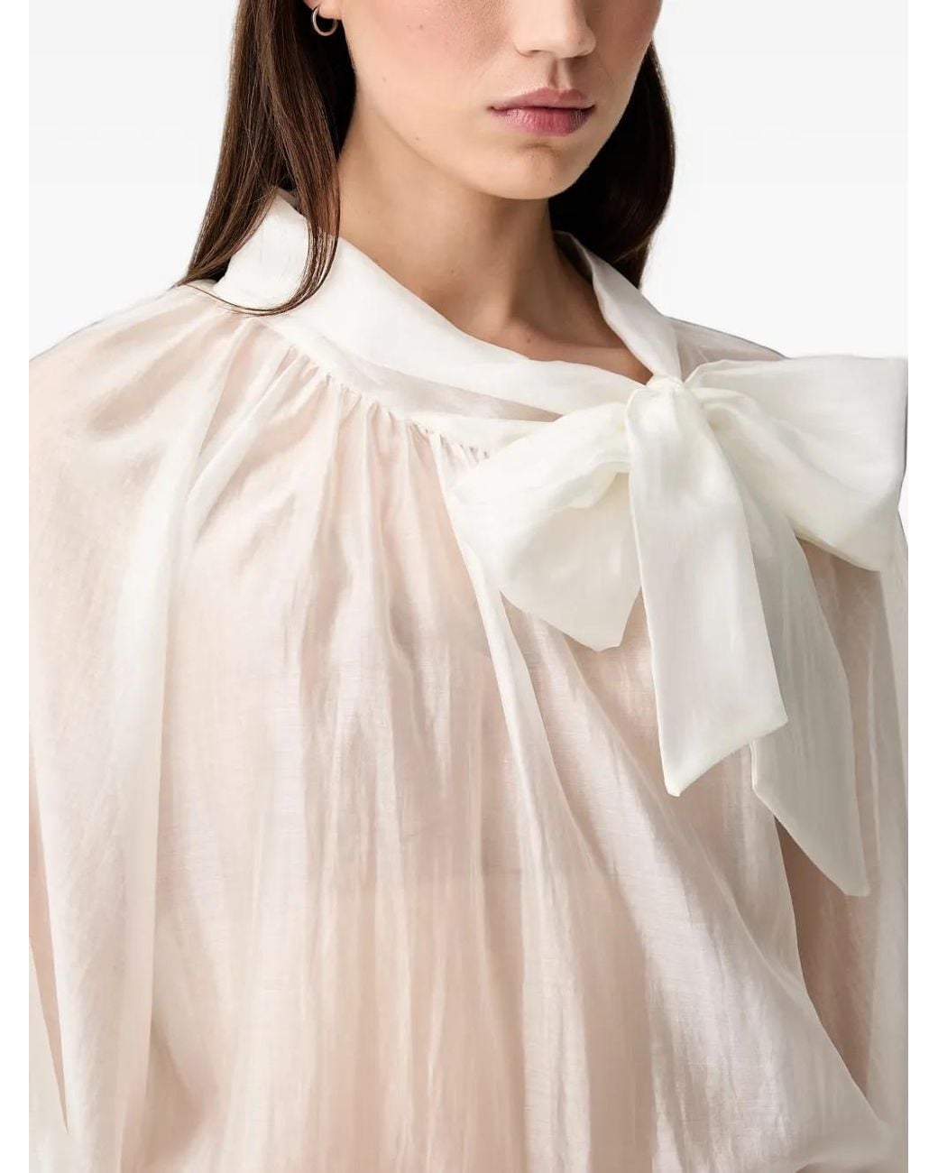 ViCOLO Natural Bow-Detail Blouse