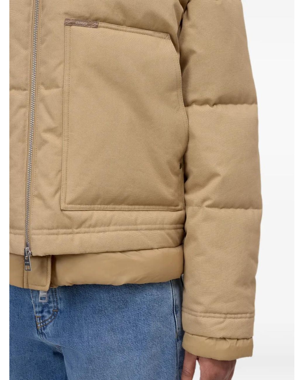 Closed Natural Padded Corduroy-Collar Jacket