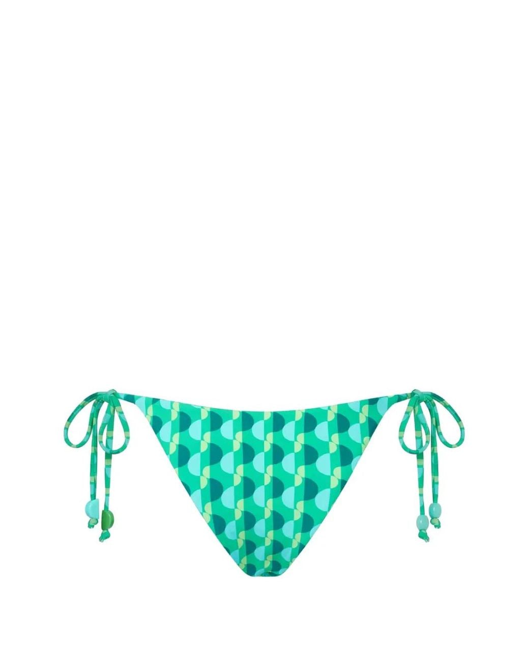 Seafolly Green Sorrento Printed Tie-Side Bikini Bottoms
