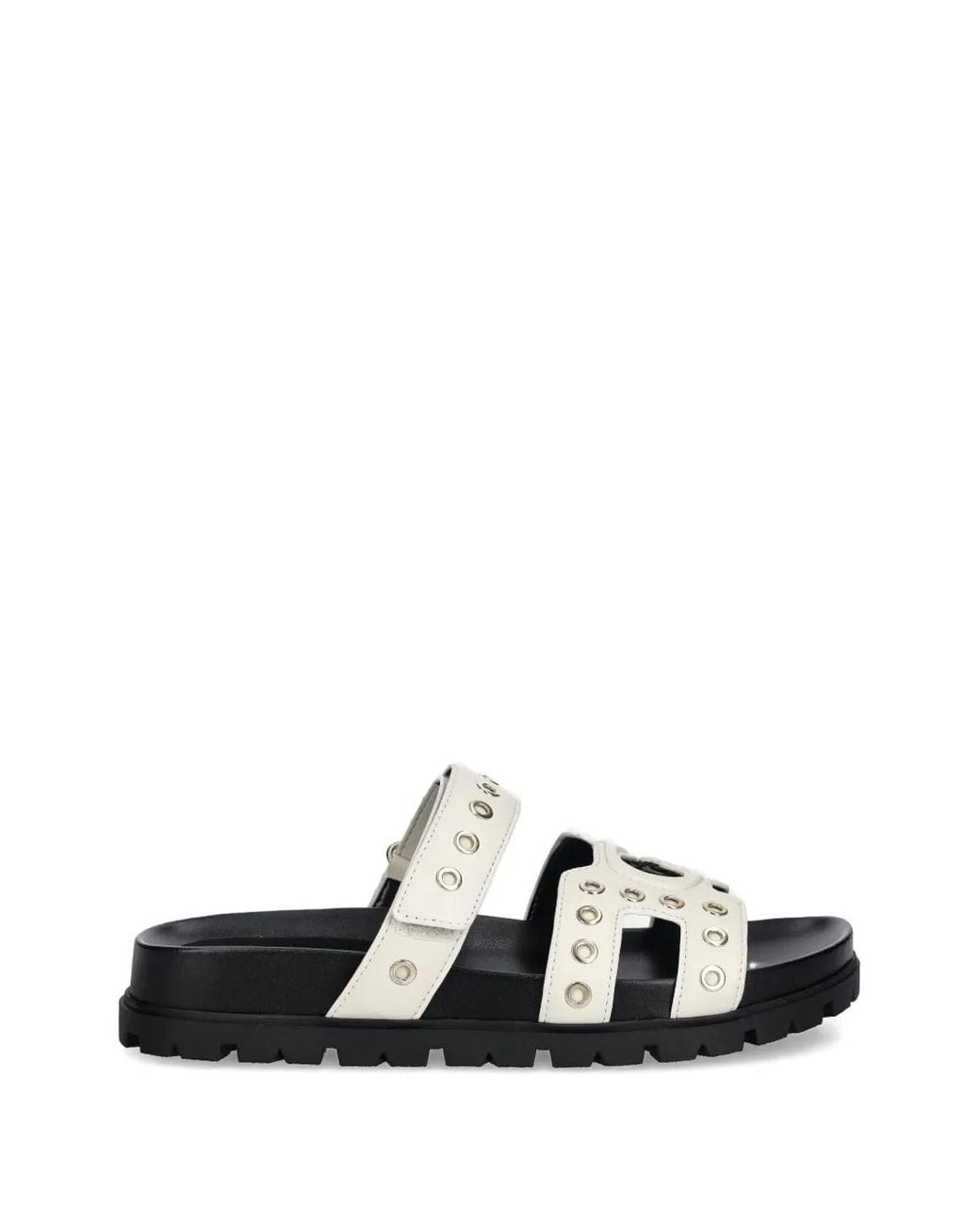 Guess White Eyelet Detail Slide