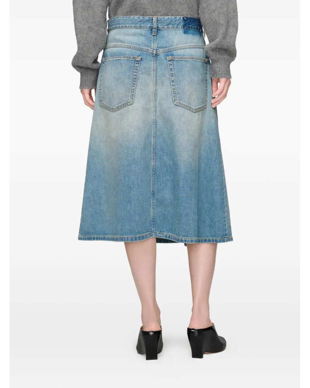 Maison Margiela Blue Wrap-Style Denim Skirt