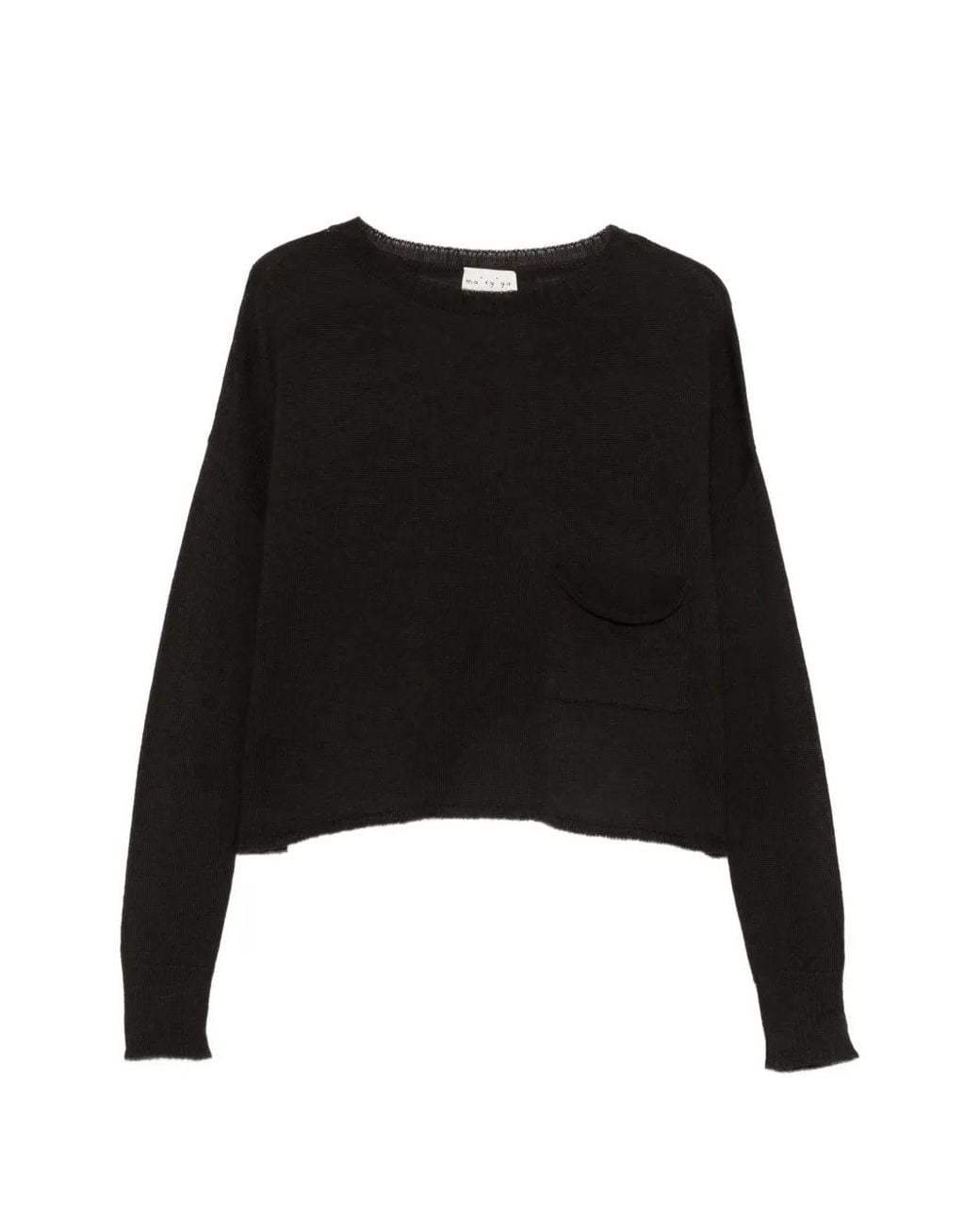 Ma'ry'ya Black Pull En Maille À Poche Plaquée