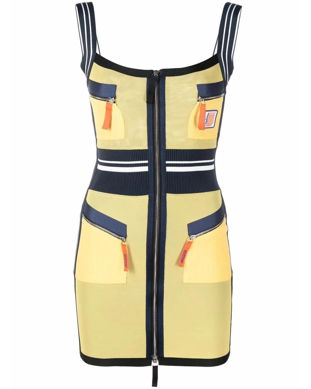 DIESEL Multicolor Panelled Slim-Cut Mini Dress