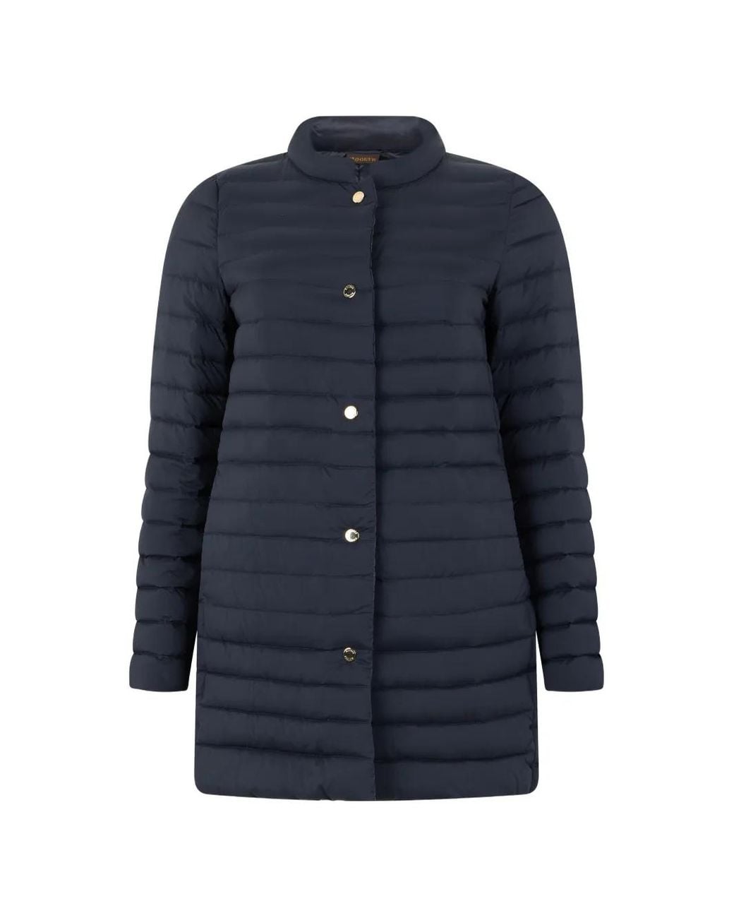 Moorer Blue Quilted High-Neck Jacket