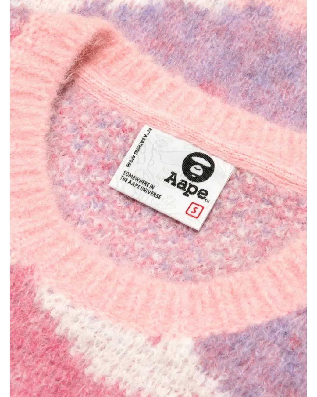 A Bathing Ape Pink Camouflage Embroidered Sweater