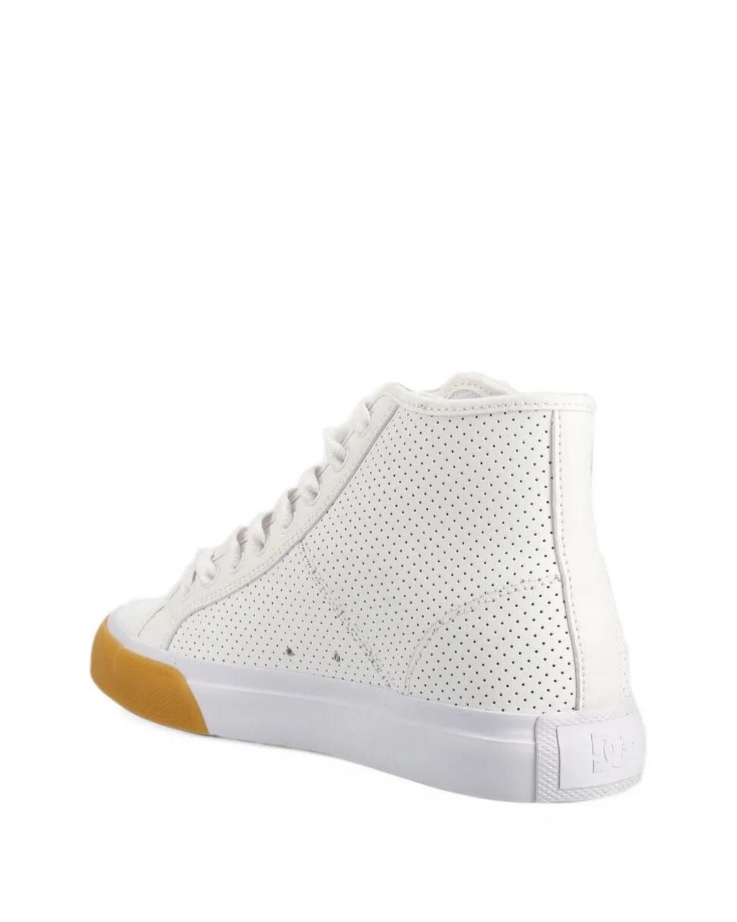 DC Shoes White Manual Hi Perforated Sneakers