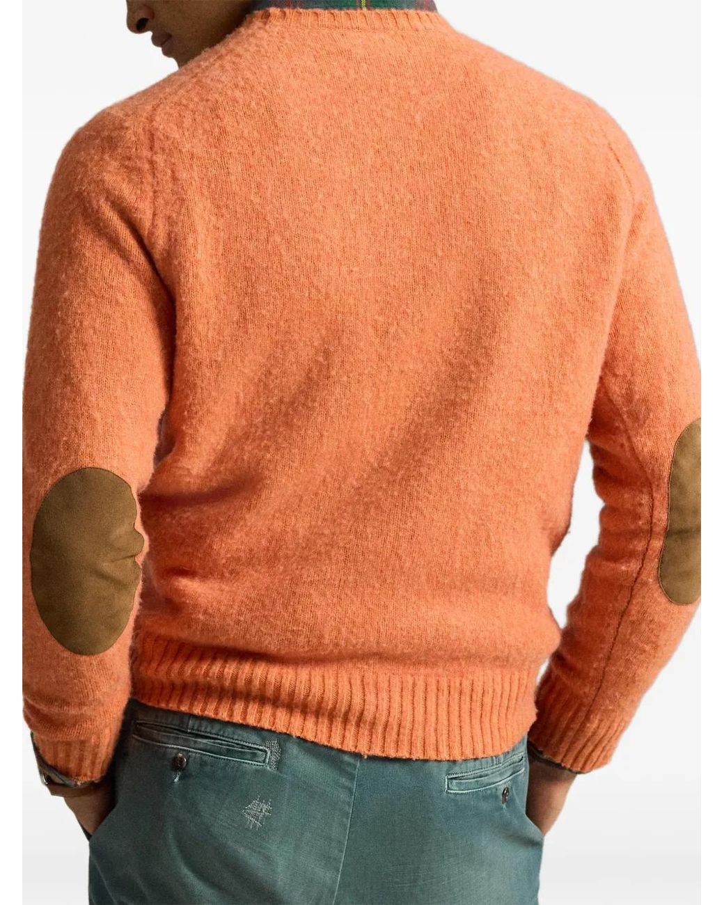 Polo Ralph Lauren Orange Pull À Manches Raglan Et Coudières Contrastantes for men