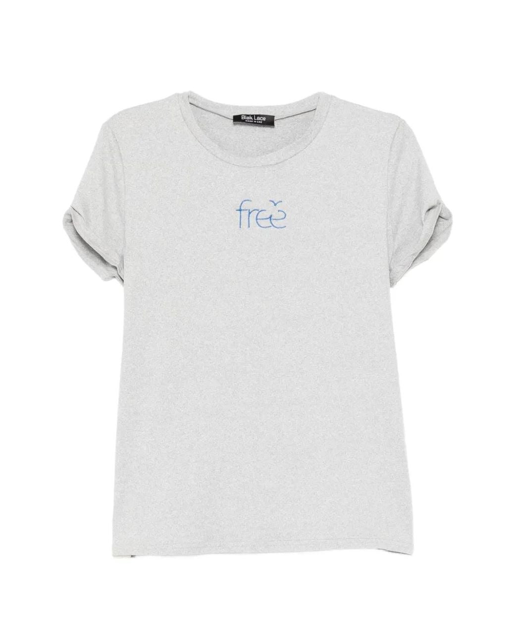 BLAKLACE White T-Shirt À Logo Brodé