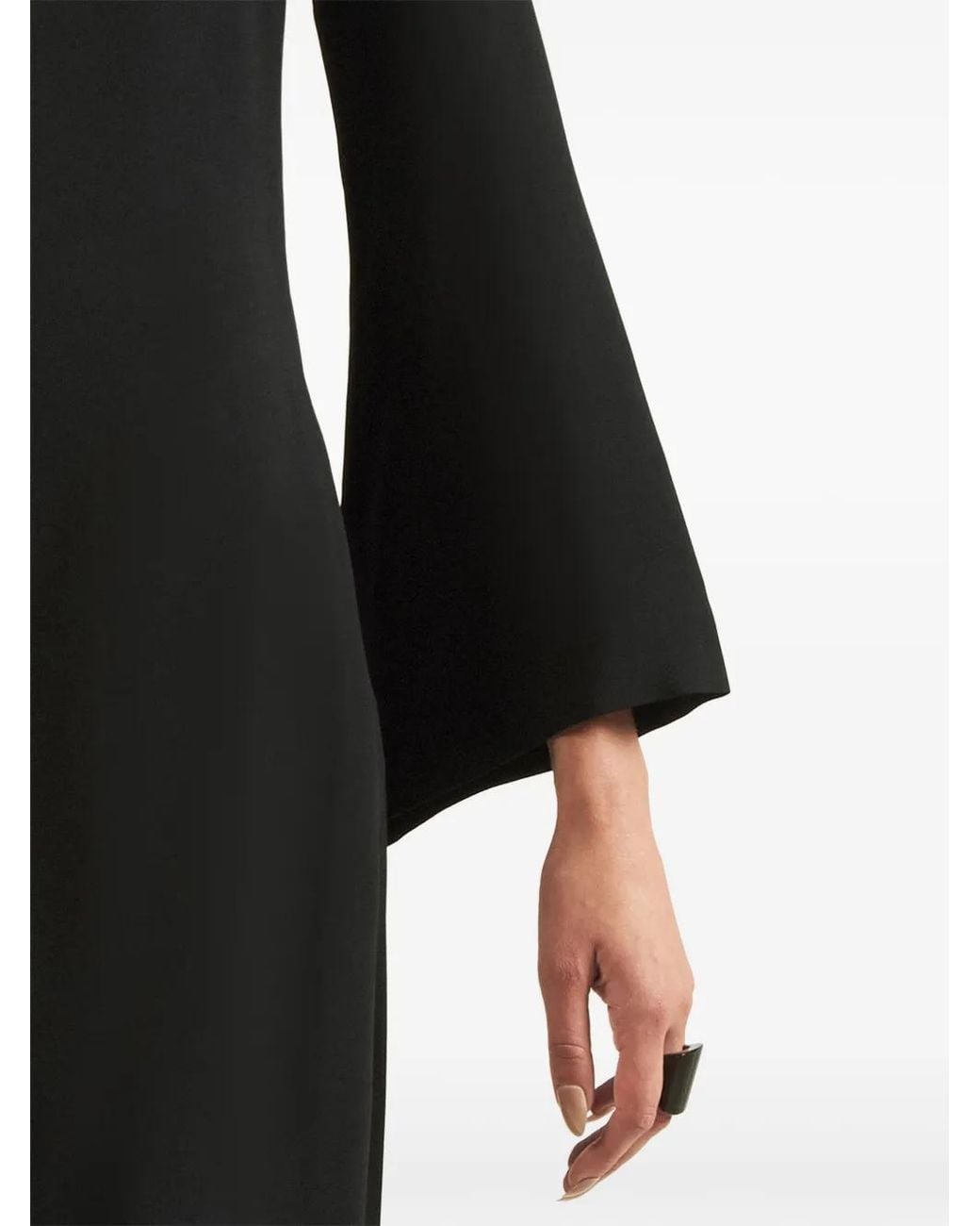Taller Marmo Black Ubud Extravaganza Feather-Trim Maxi Dress