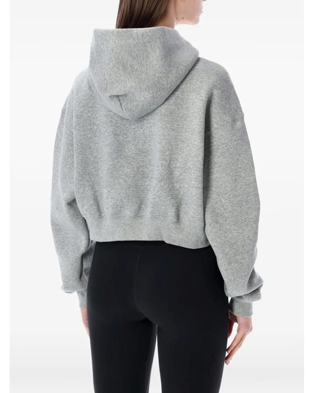 Nike Gray Button Crop Hoodie