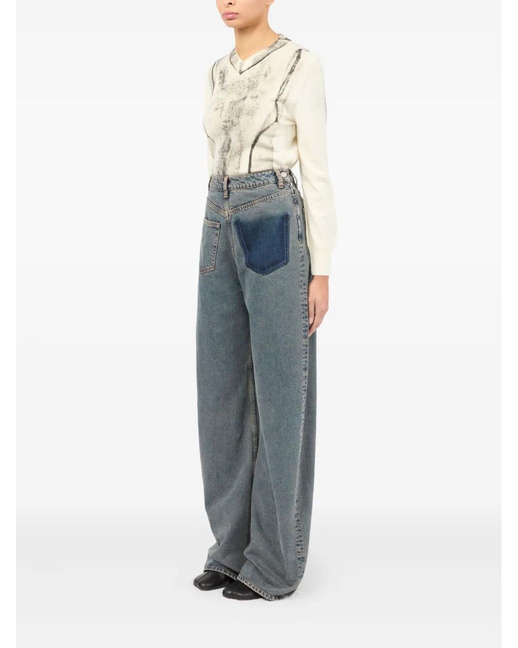 MM6 by Maison Margiela Blue Pants 5 Pockets for men
