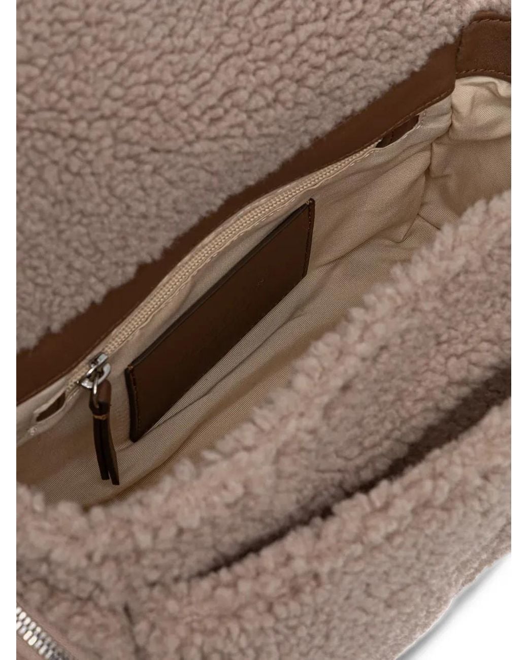 Marc O' Polo Natural Carmen Faux-Shearling Buckle-Fastening Shoulder Bag