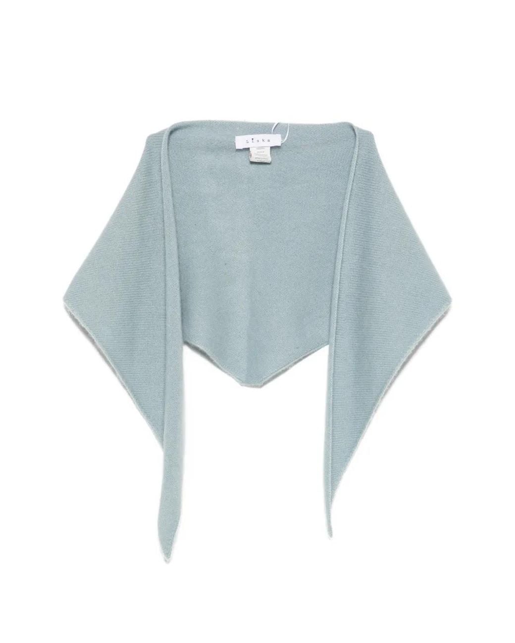 Liska Blue Triangular Scarf