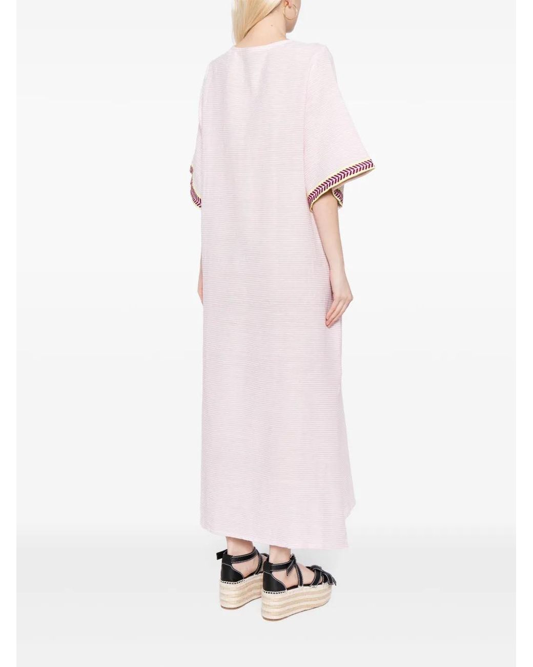 Lemlem Pink Edna Cotton-Blend Maxi Dress