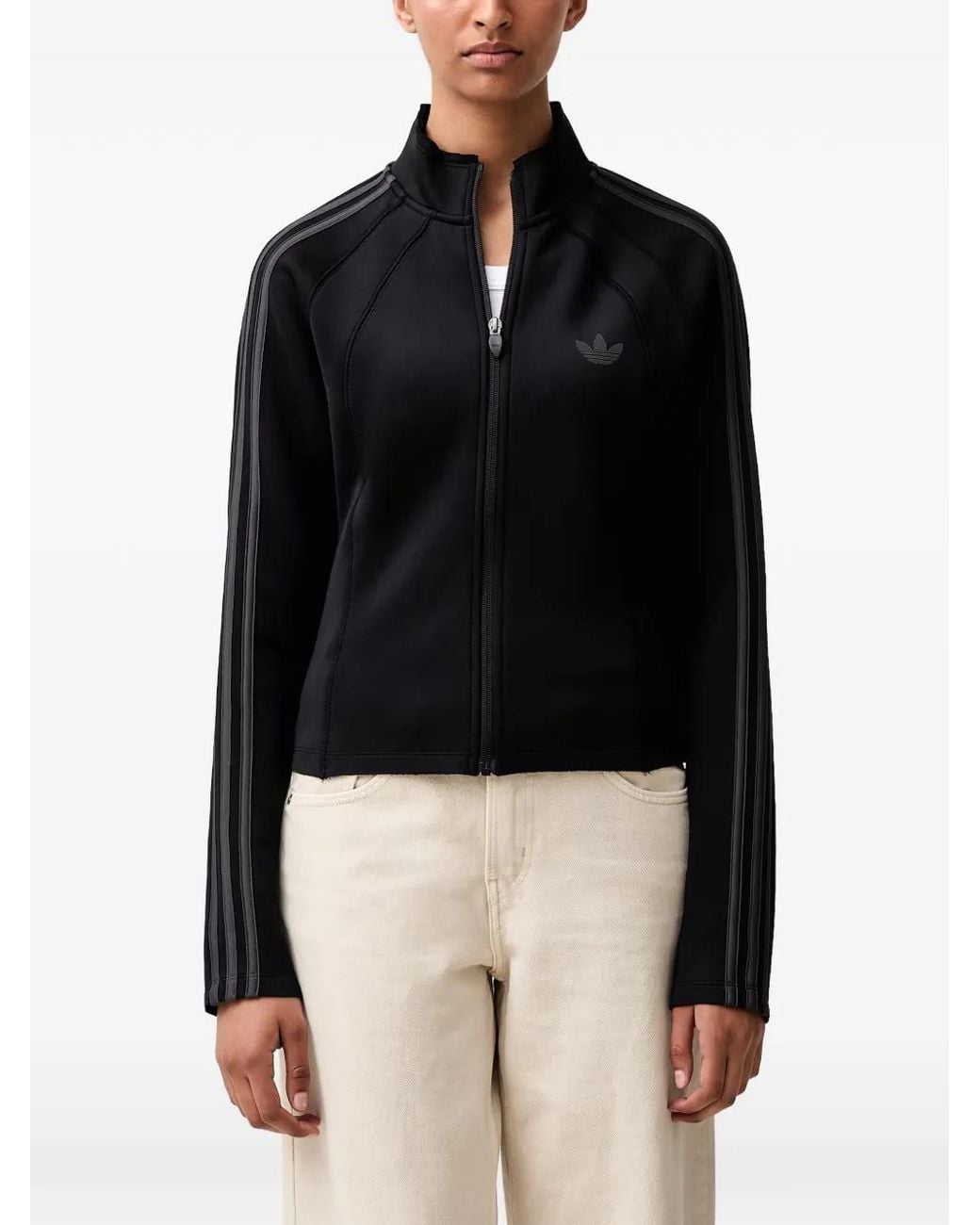 Adidas Black Logo-Print Track Jacket