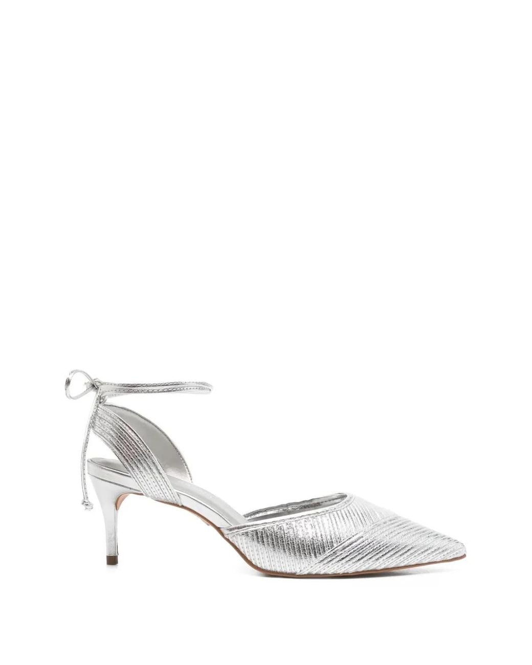 Carrano White Pointed-Toe Ankle-Strap Pumps