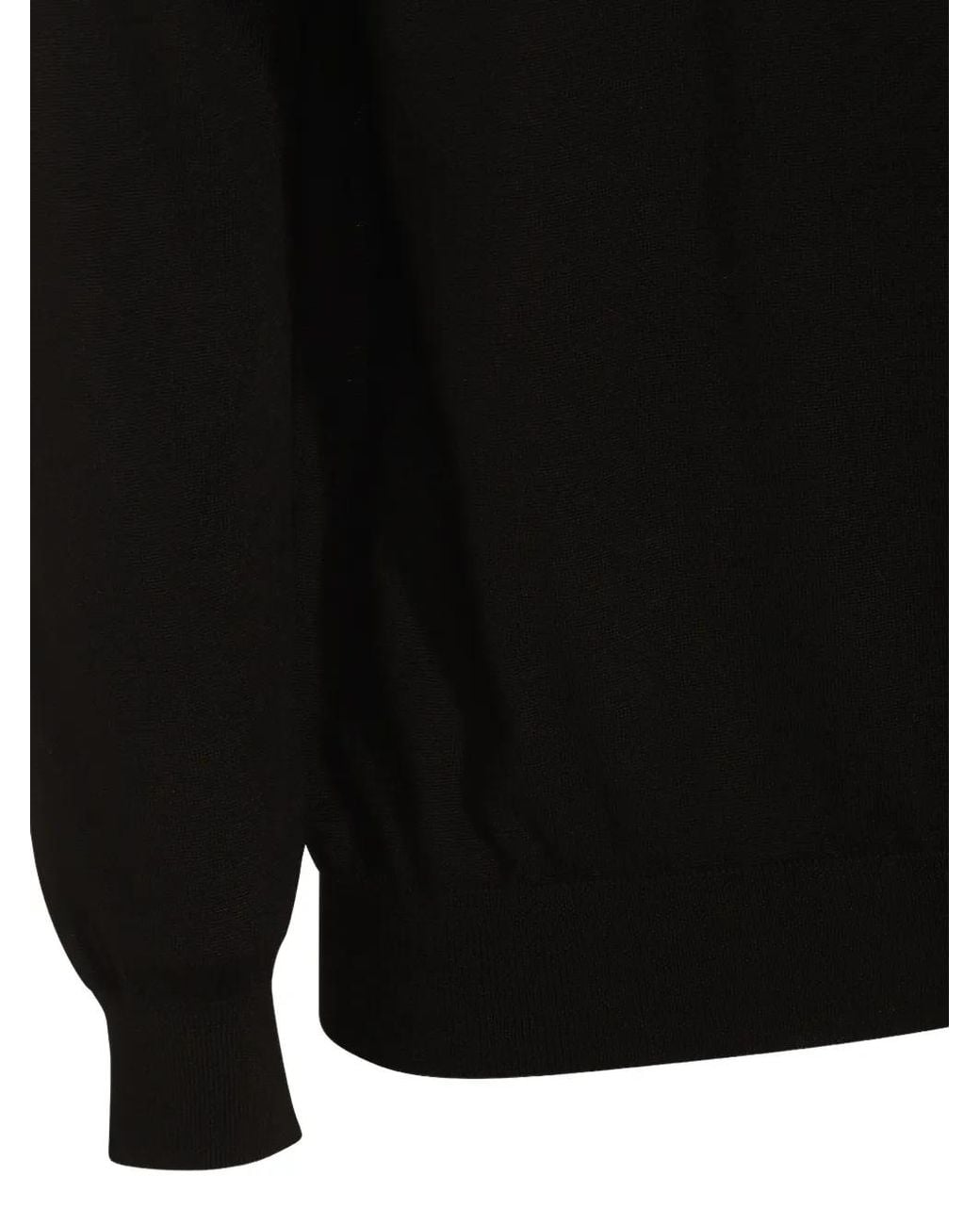 Malo Black Crew-Neck Virgin-Wool Sweater for men