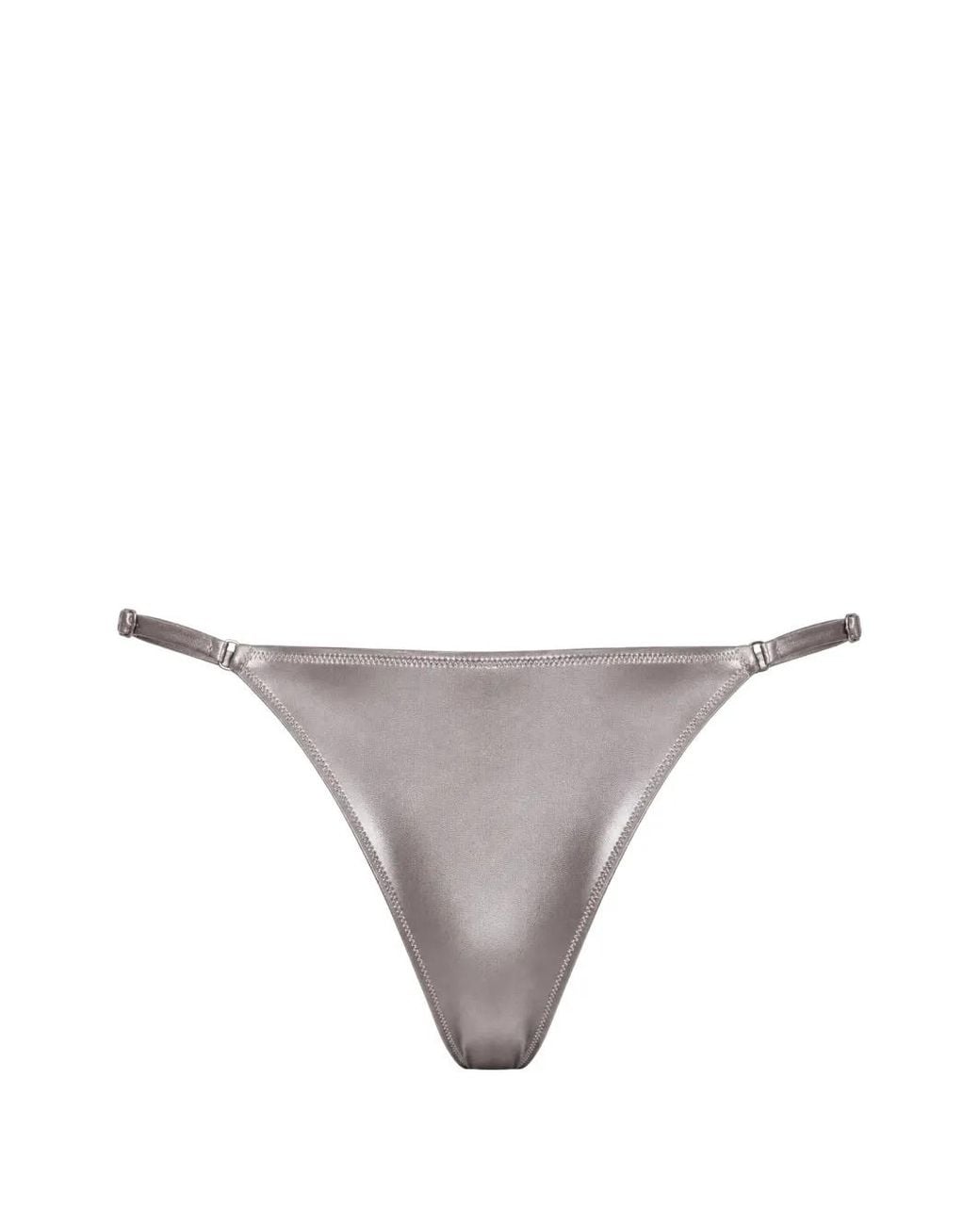 Gottex Gray Metallic-Effect Bikini Bottoms