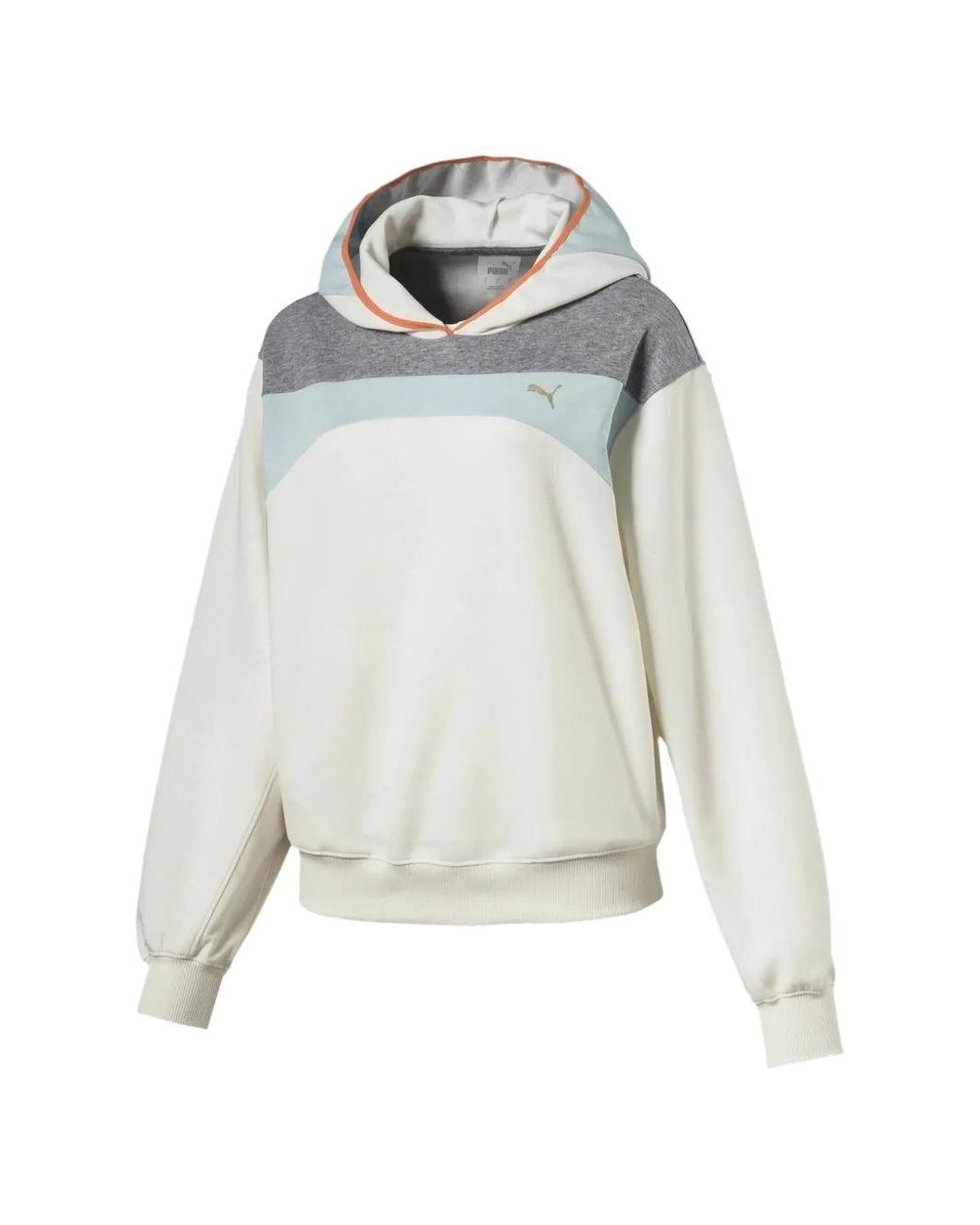 PUMA White Logo-Detail Long-Sleeve Hoodie