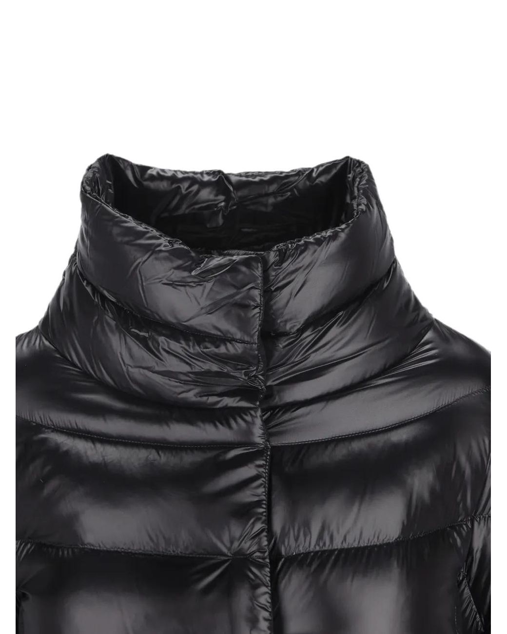 Herno Gray Quilted High-Neck Coat
