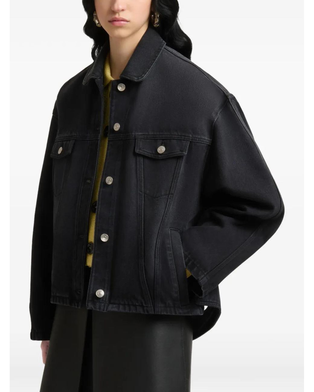 Marni Black Veste En Denim À Martingale