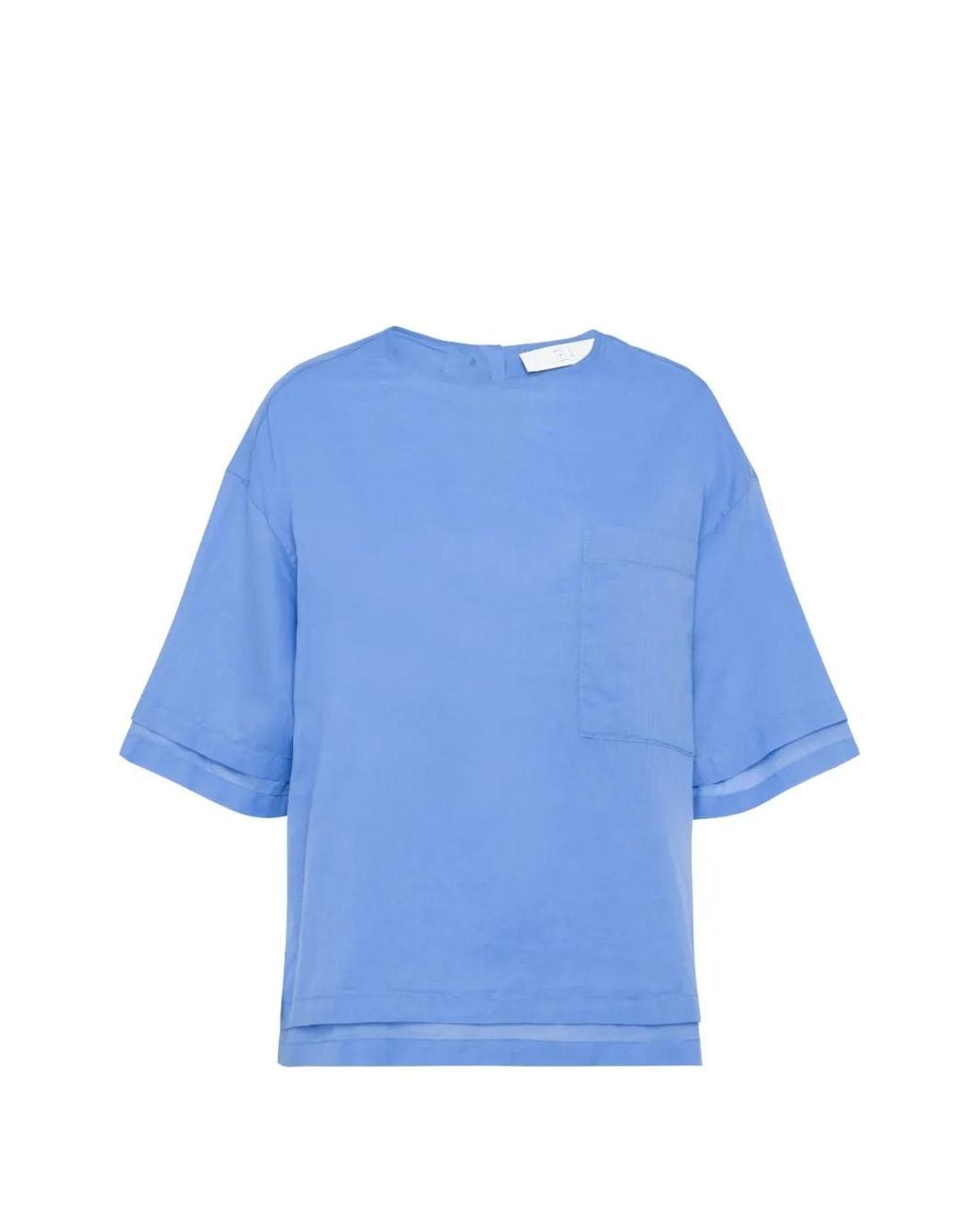 Tela Blue Papavero Cotton T-Shirt