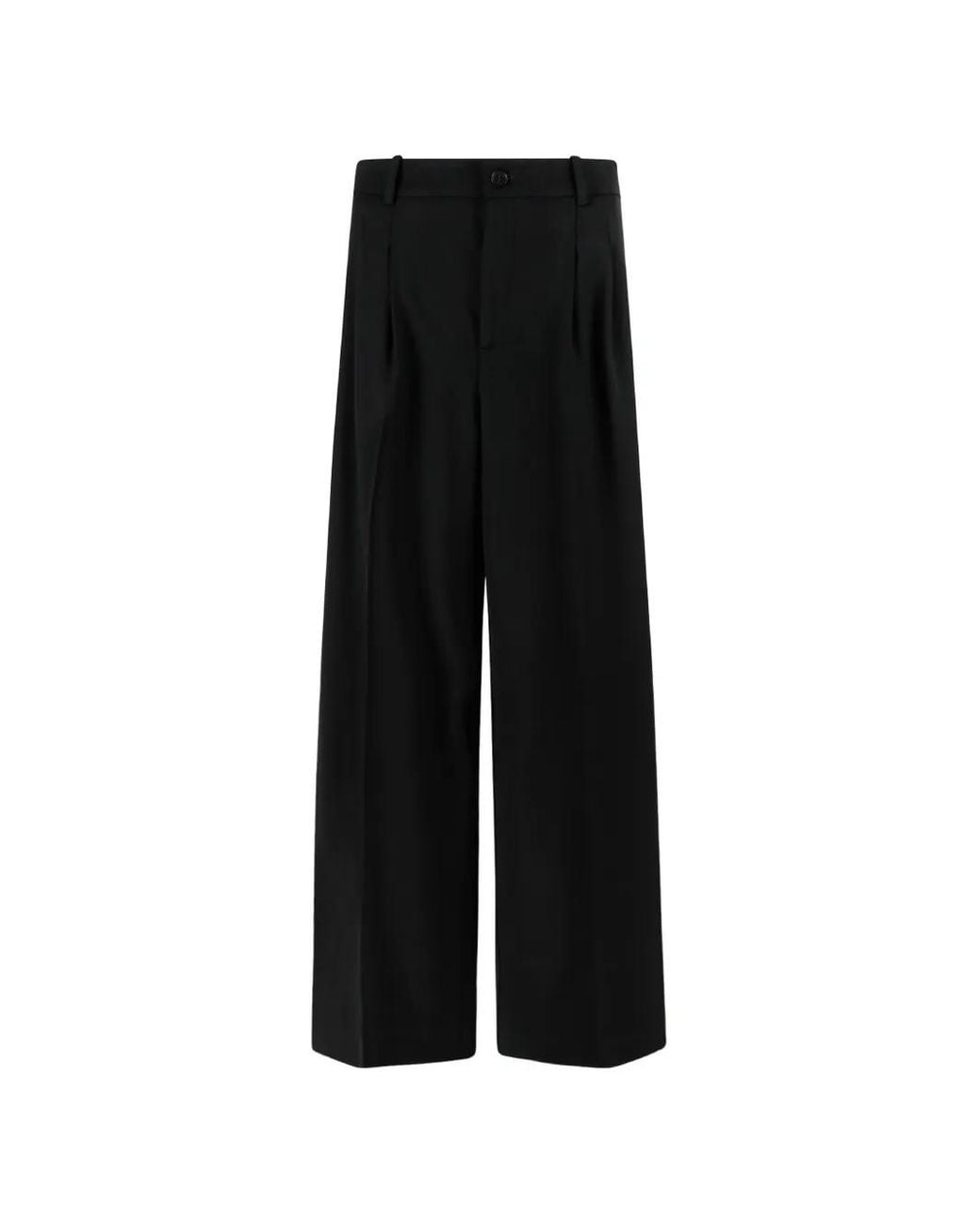 P.A.R.O.S.H. Black Pleated Wide-Leg Trousers