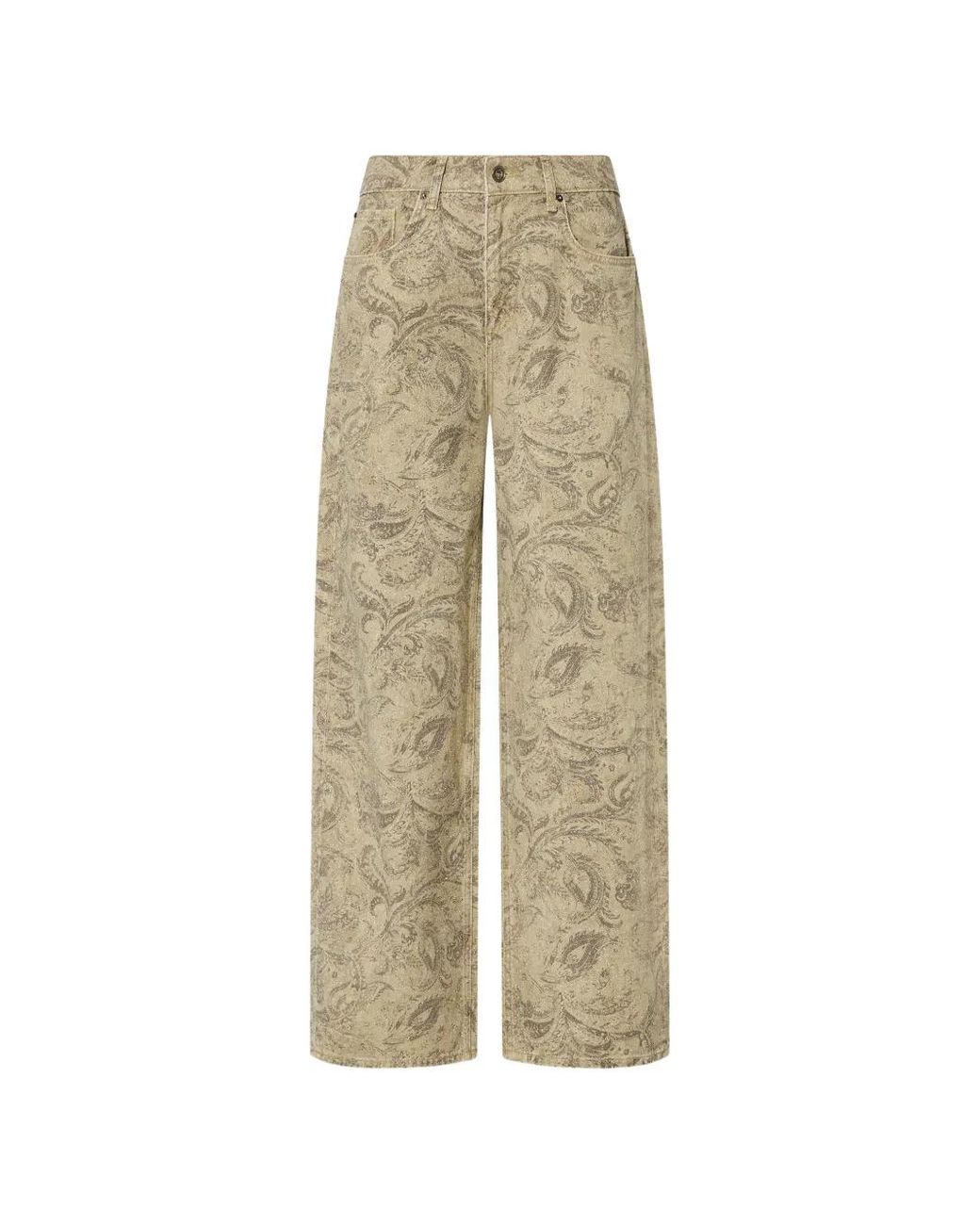 Liu Jo Natural Boyfriend Trousers With Glitter Print