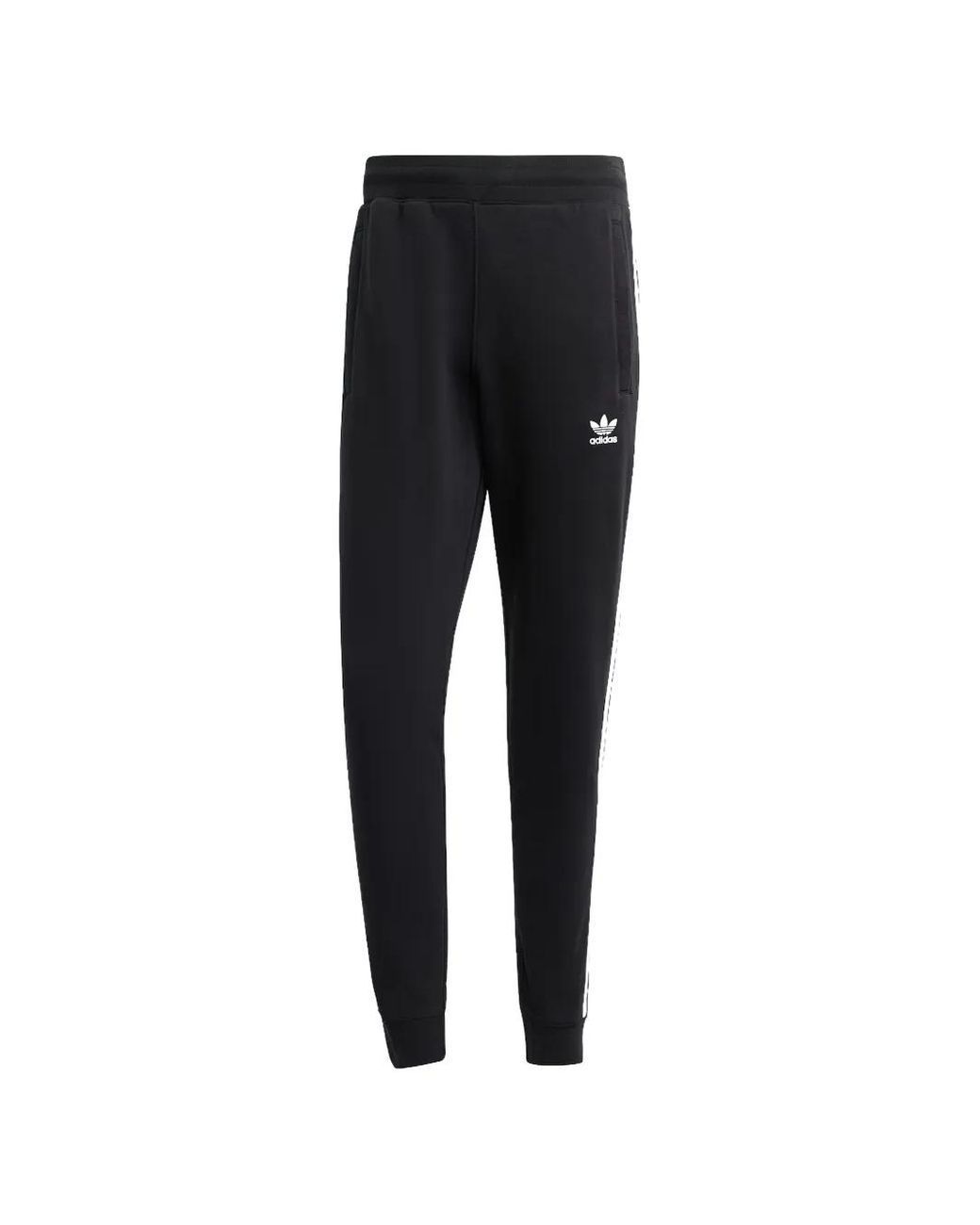 Adidas Black 3-Stripe Track Pants for men