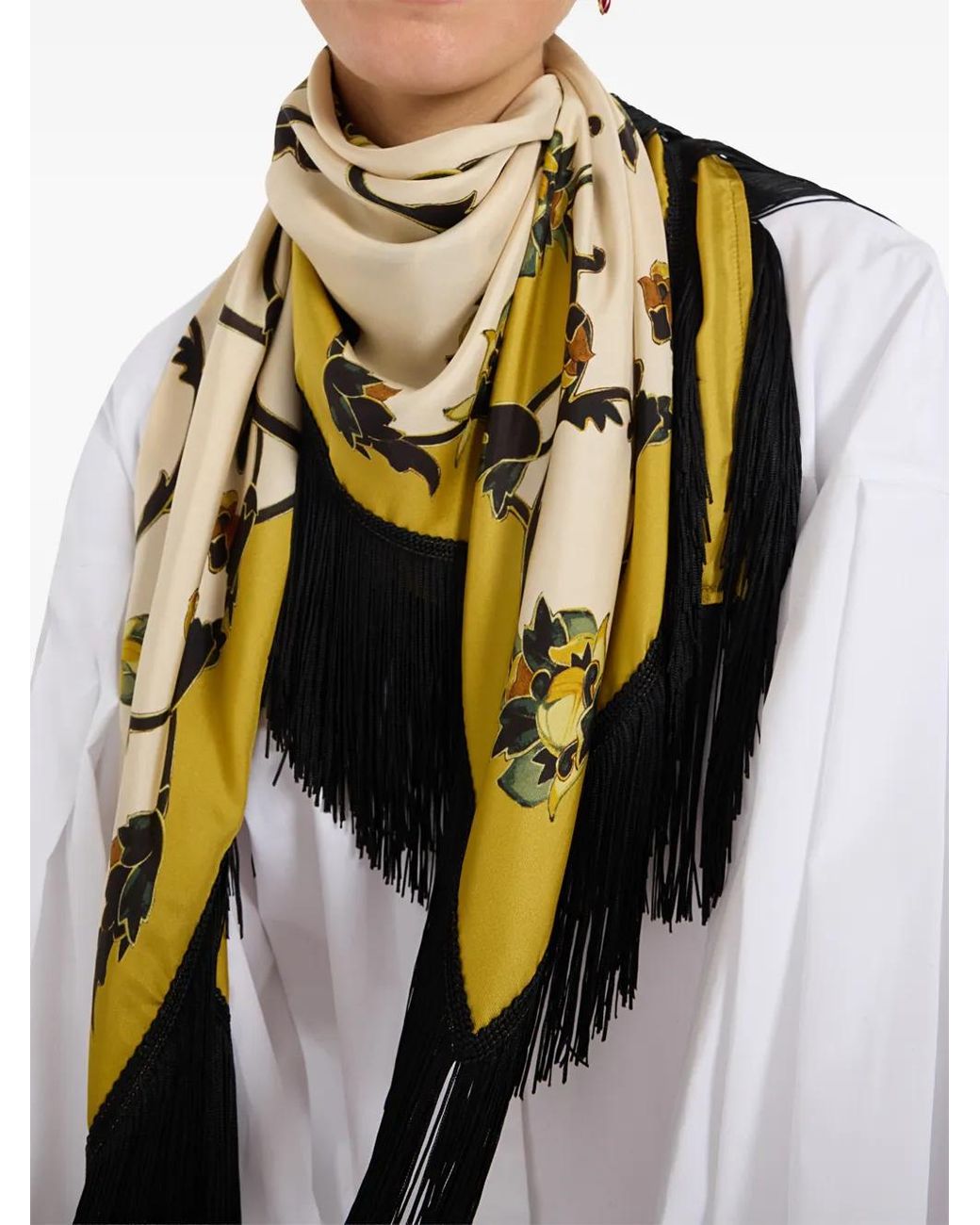 LaDoubleJ Multicolor Reversible Fringe Foulard 90
