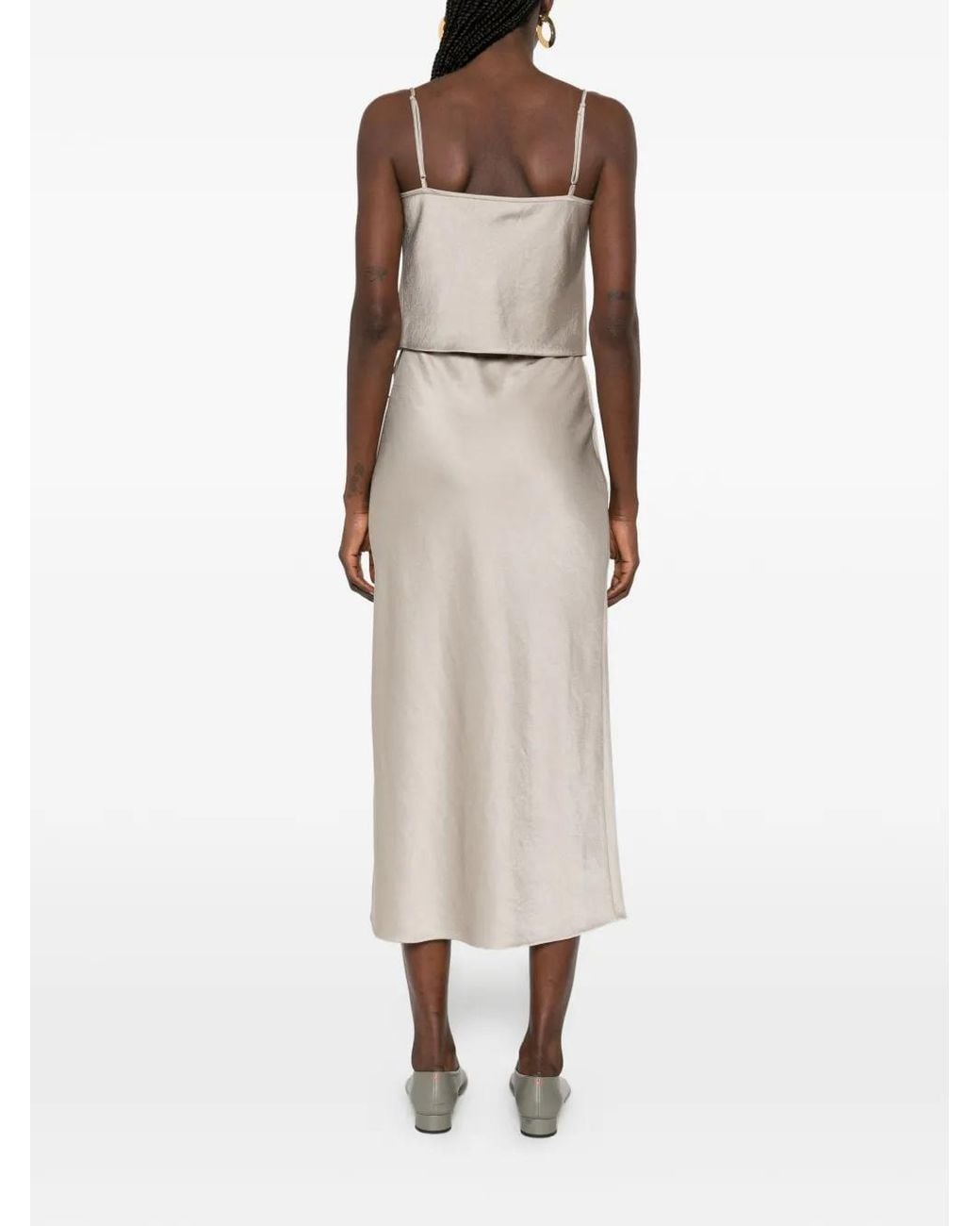 Nanushka White Sarong Fringe-Detail Midi Skirt