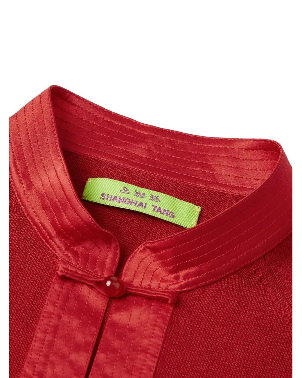 Shanghai Tang Red Buttoned Cardigan