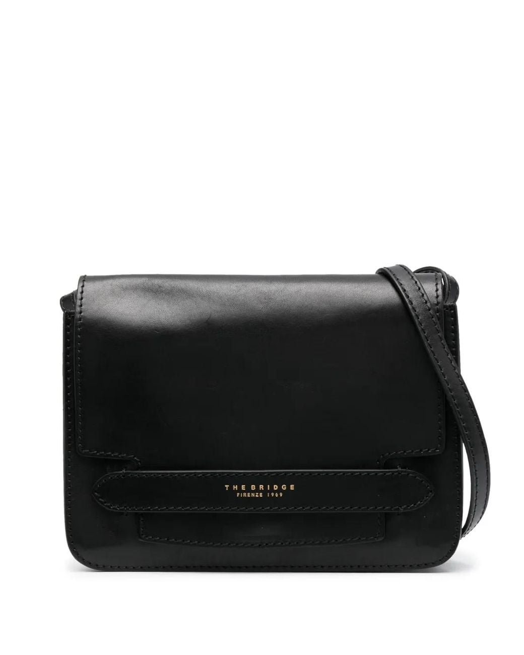The Bridge Black Lucrezia Leather Crossbody Bag
