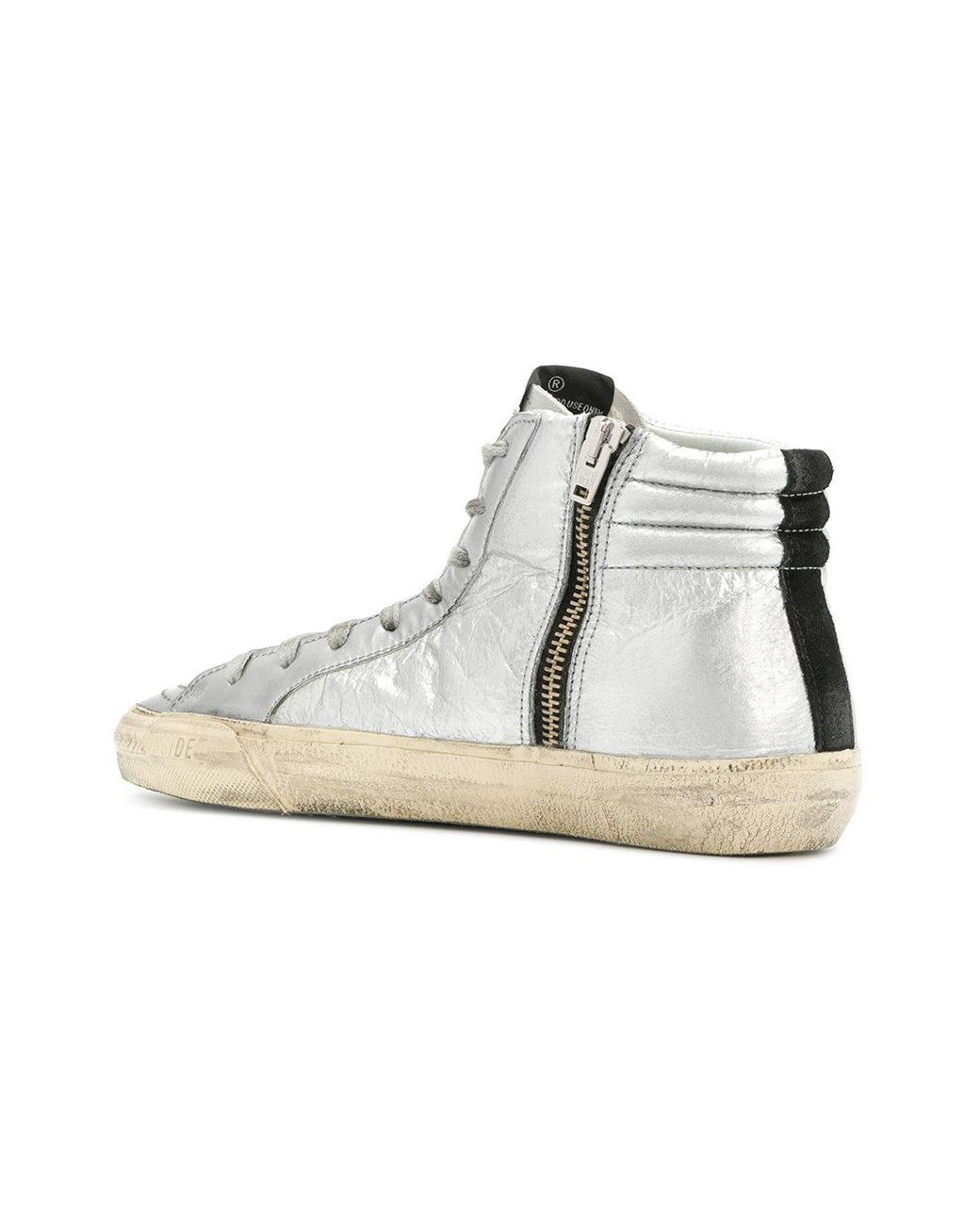 golden goose deluxe brand women's gray superstar hi-top trainers