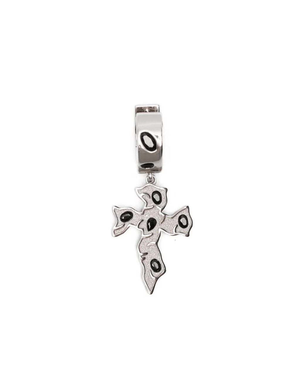 DARKAI White Tipsy Cross Earrings
