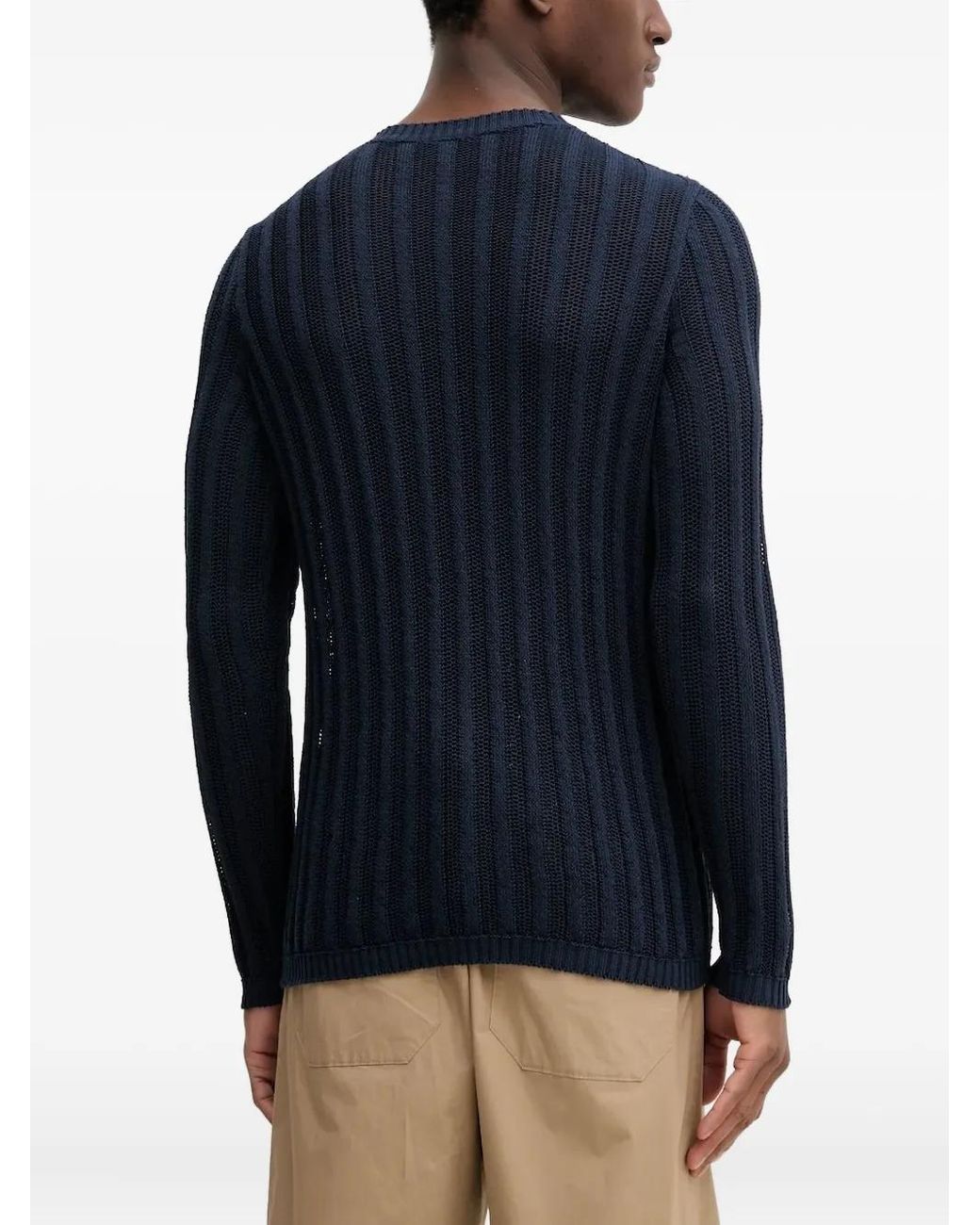 Barena Blue Ribbed-Knit Sweater for men