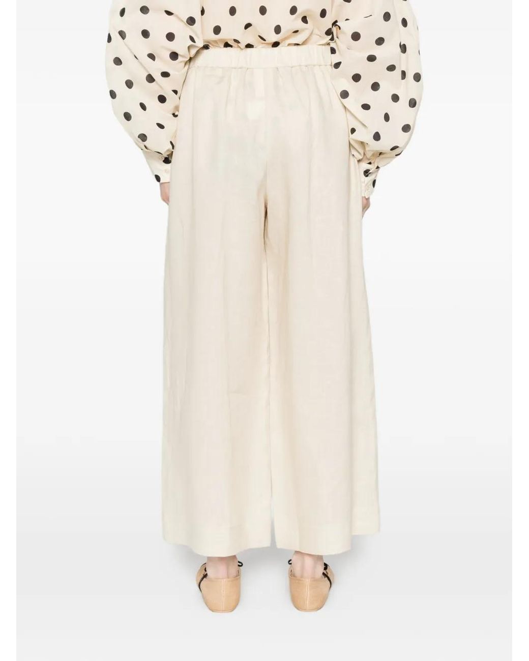 Max Mara White Elastic-Waistband Trousers