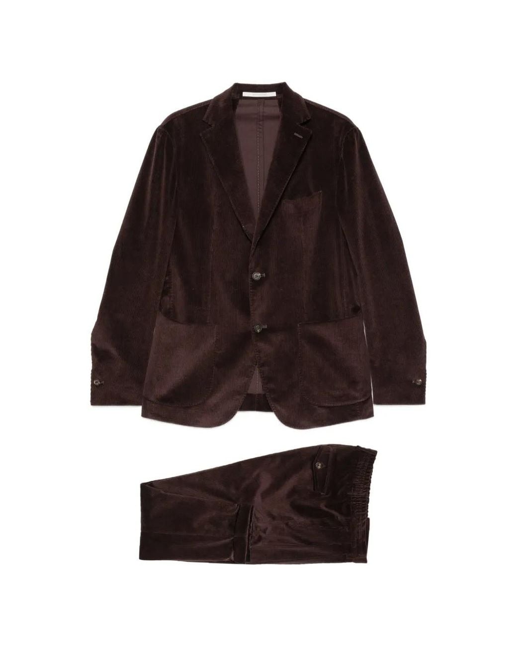 Eleventy Brown Corduroy-Effect Suit for men