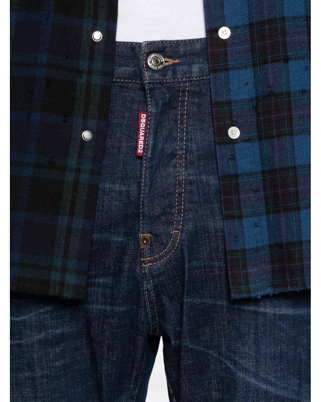 DSquared² Blue Button-Fastening Jeans for men