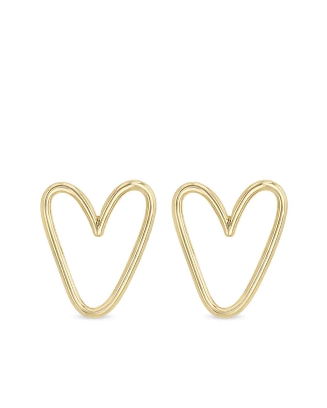 Zoe Chicco Metallic 14Ct Open Heart Earrings