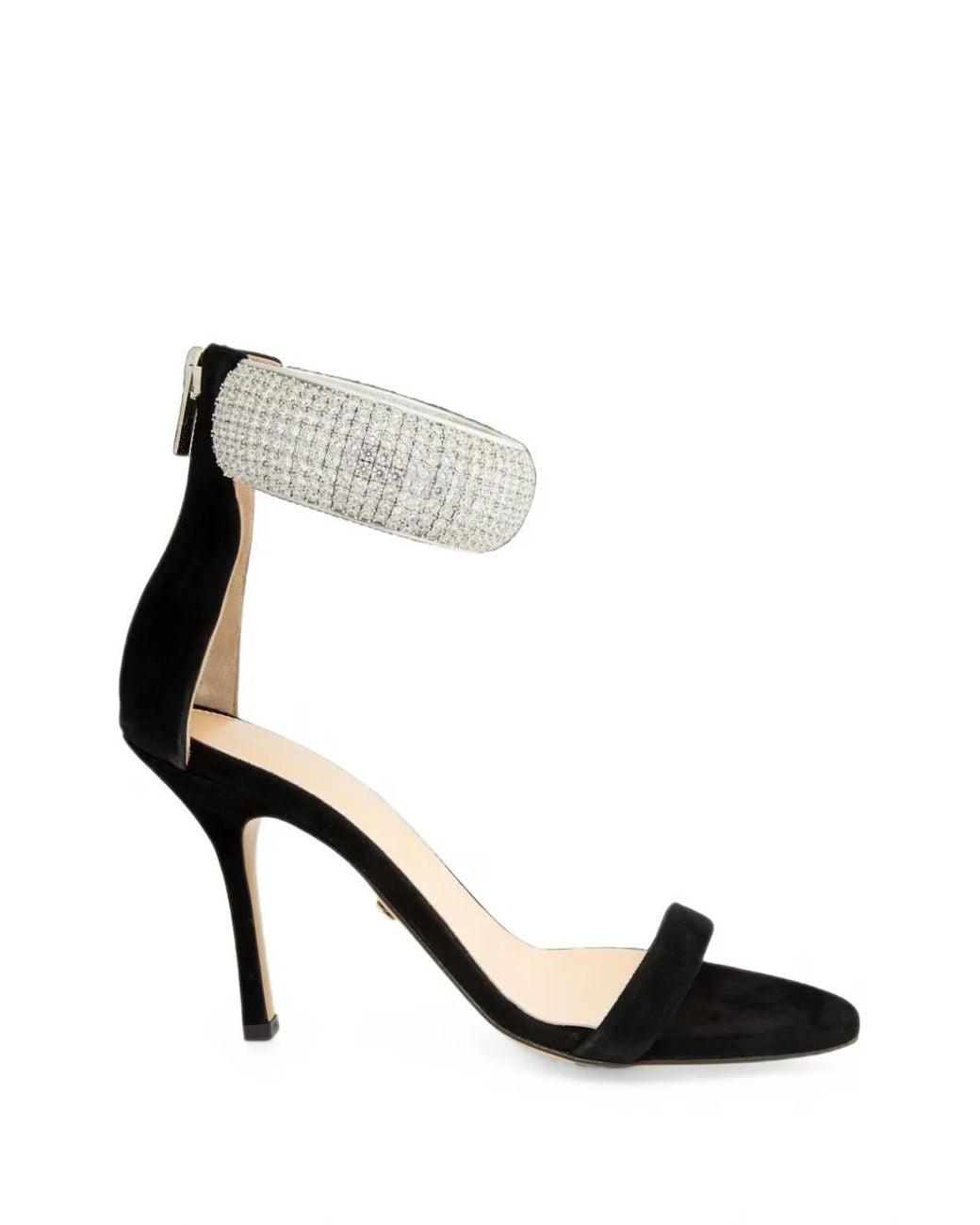 Mach & Mach Black She's A Lady Crystal-Embellished Sandals
