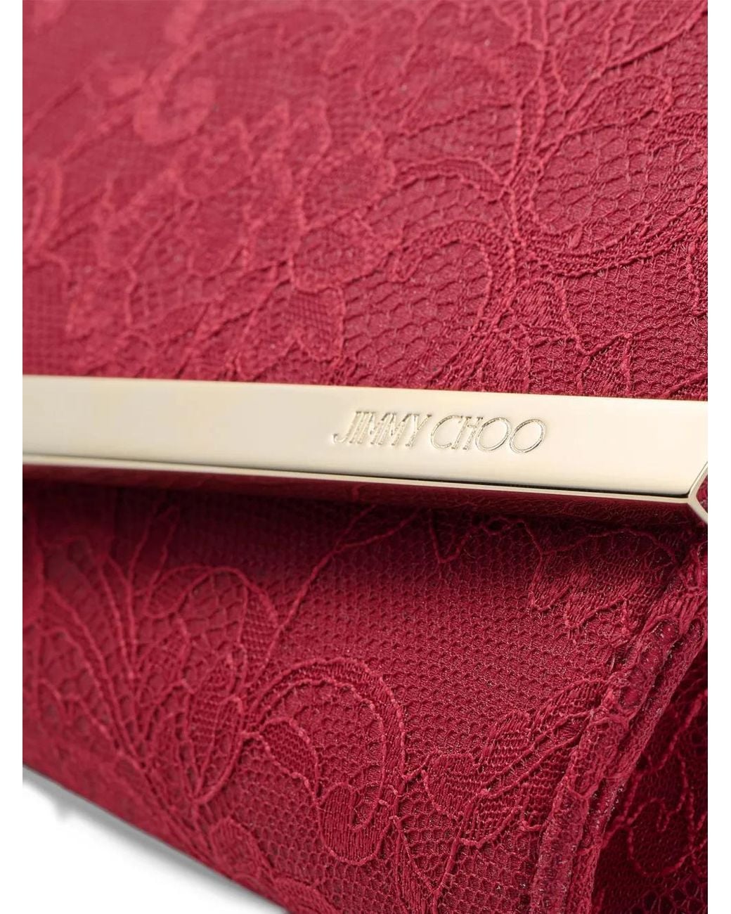 Jimmy Choo White Emmie Lace Clutch Bag