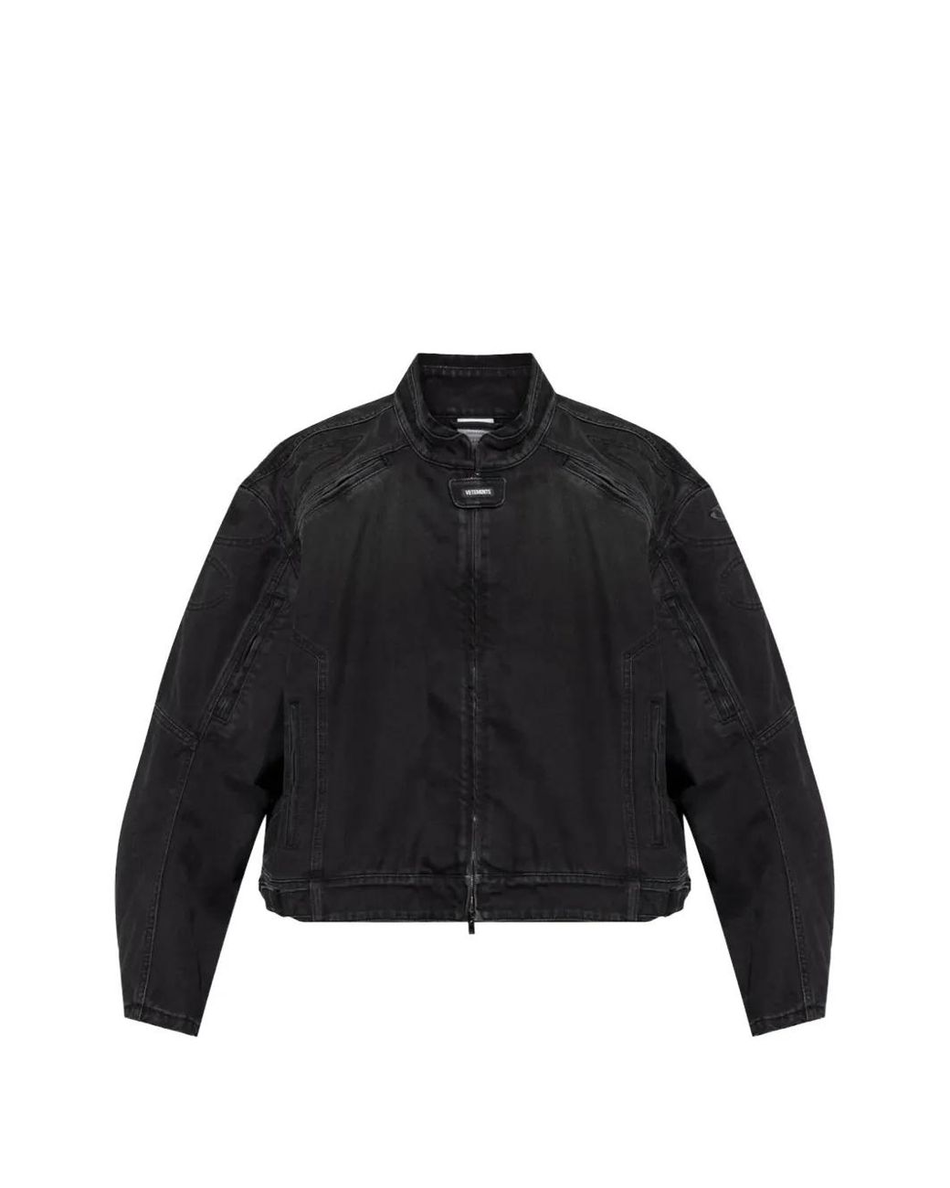 Vetements Black Veste En Jean À Fermeture Zippée