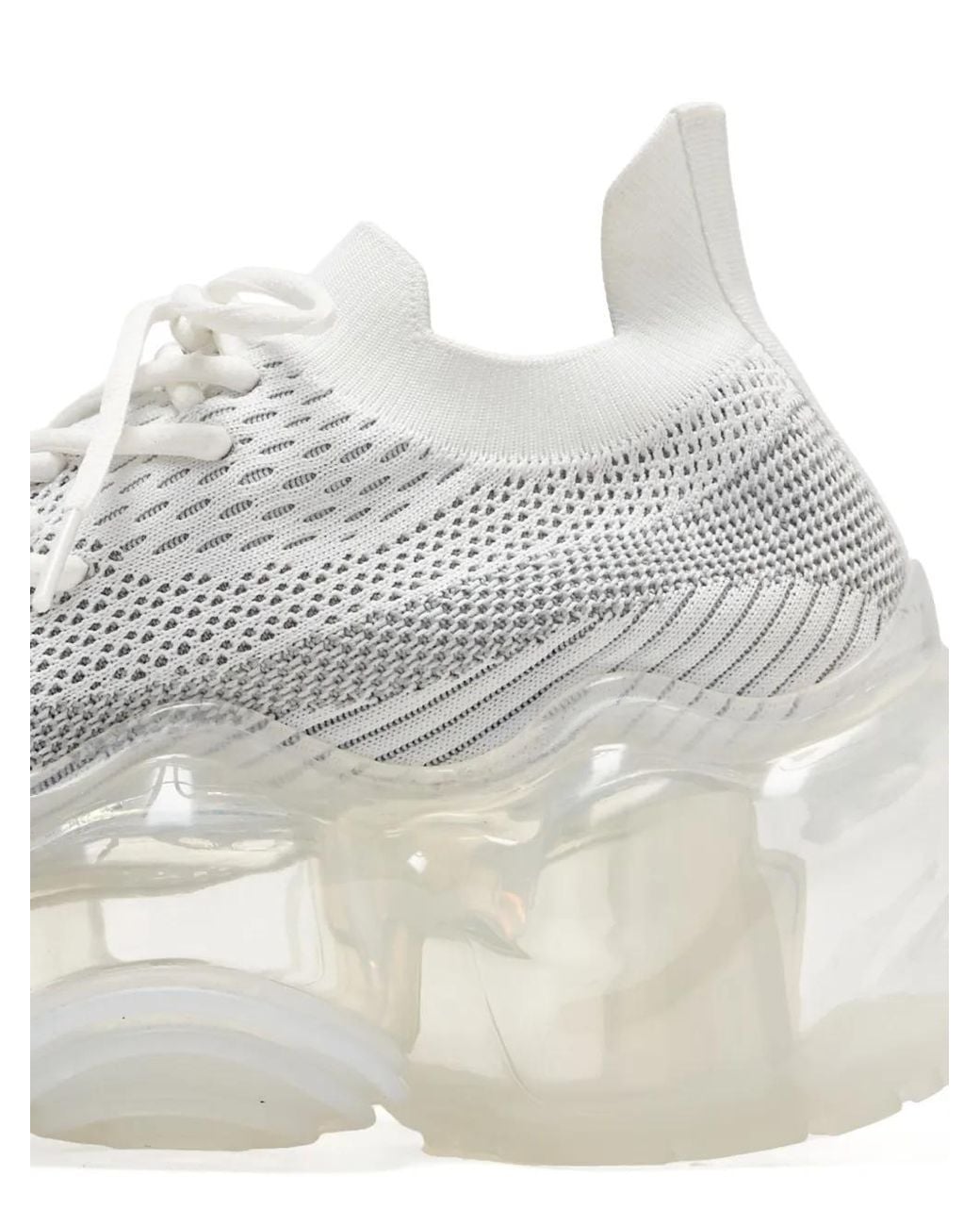 grounds White Moopie Knit-Upper Bubble Sole Sneakers