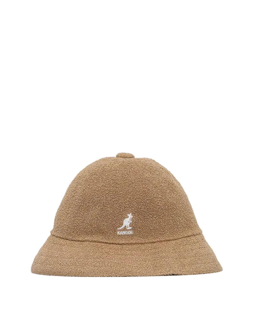 Kangol Natural Logo-Embroidered Textured Bucket Hat for men