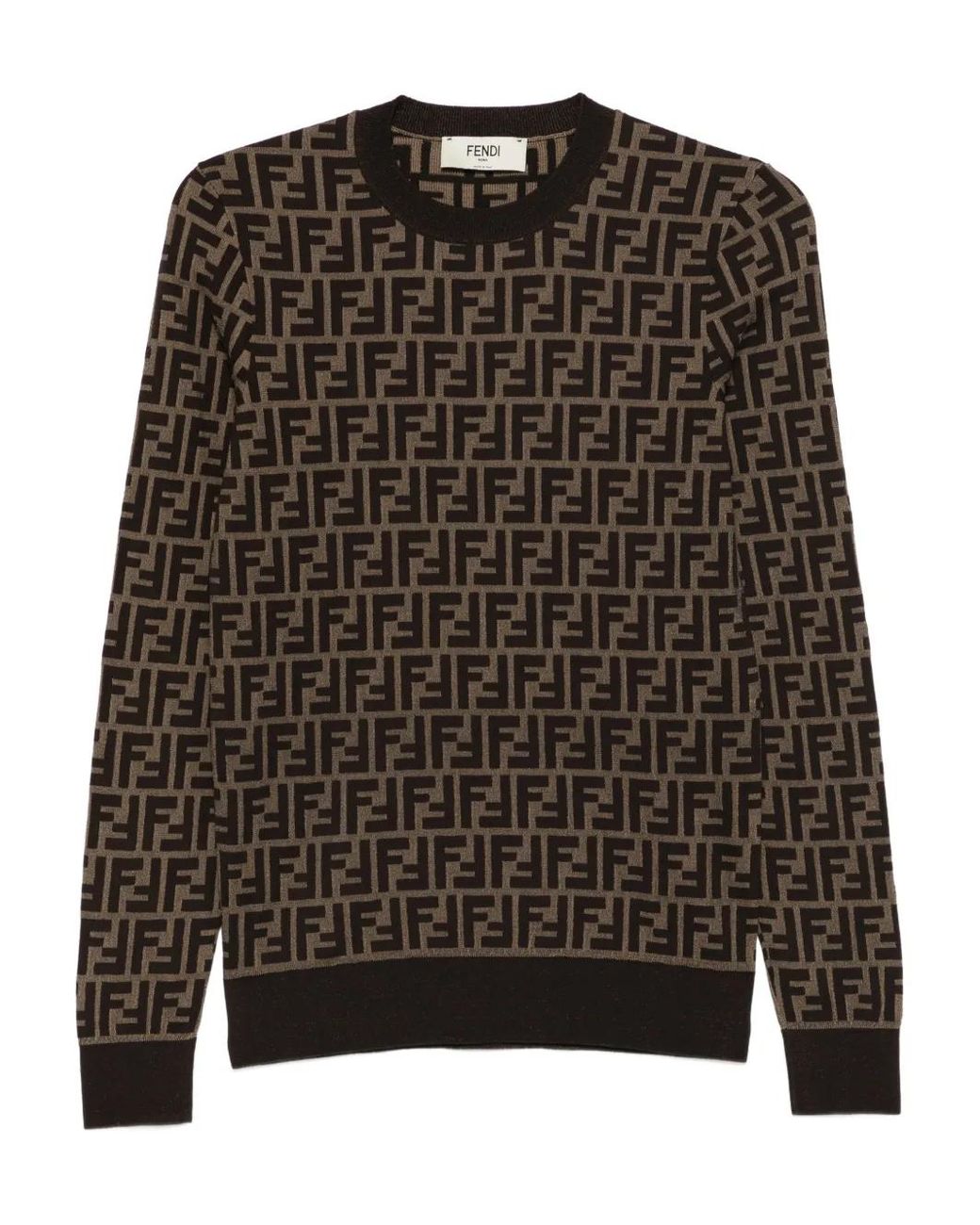 Fendi Black Pullover Mit Logo-Muster