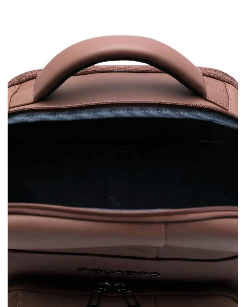 Piquadro Brown Wollem Rubber Logo-Plaque Zipped Backpack