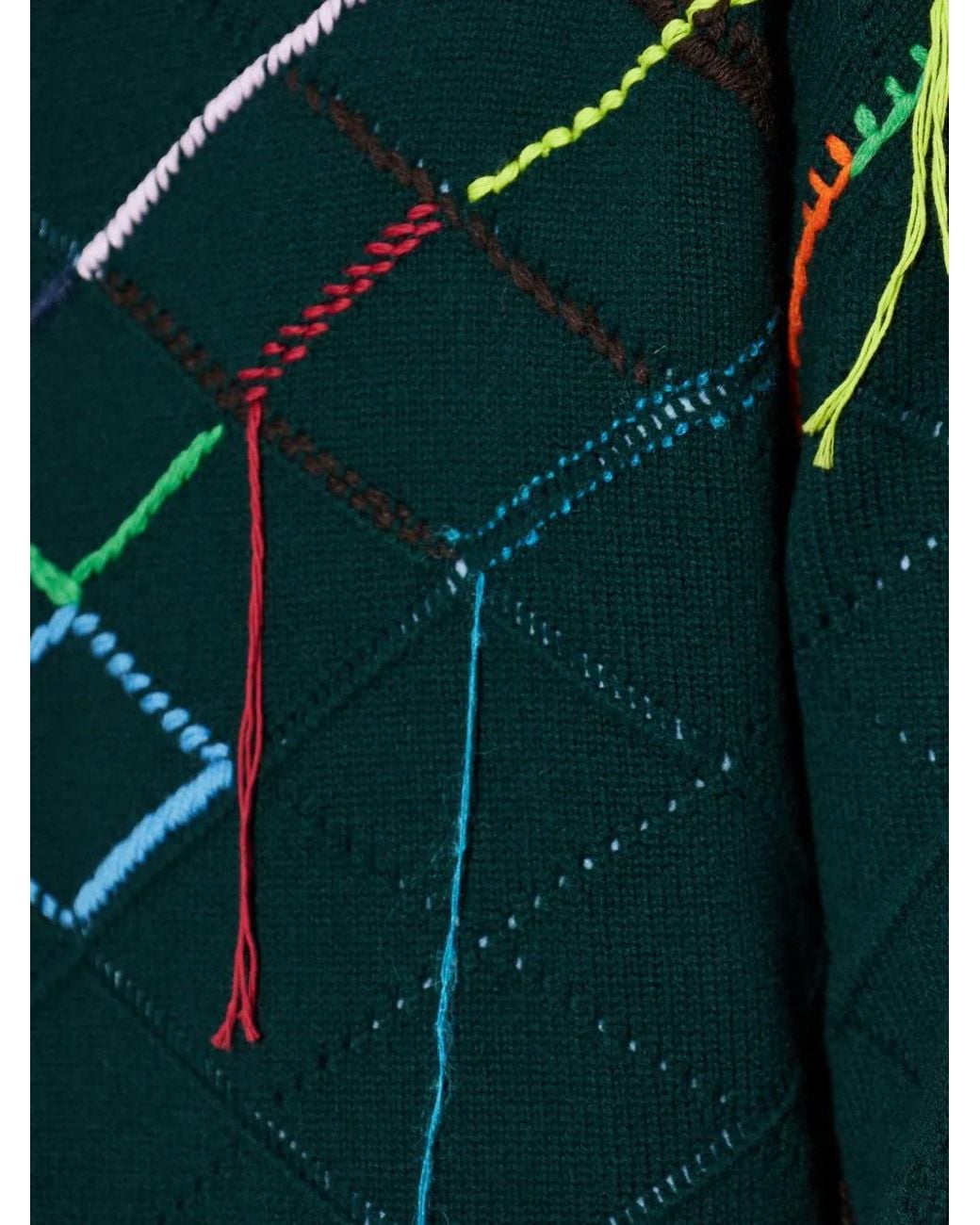 Loewe Green Multicolour Intarsia Sweater for men