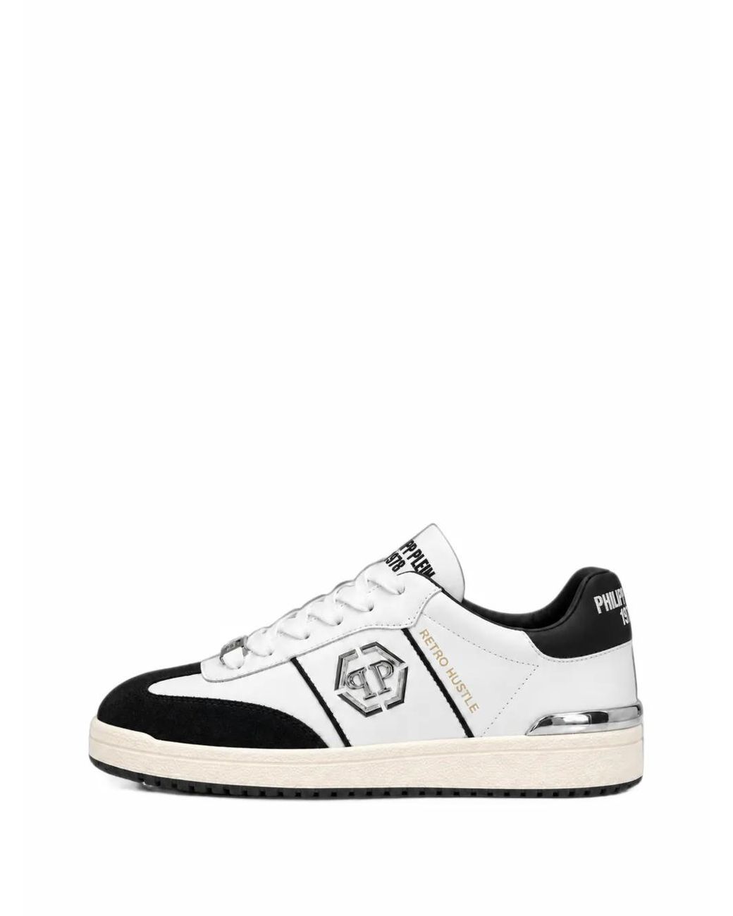 Philipp Plein White Low Top Sneakers Retro Hustle Bicolor for men