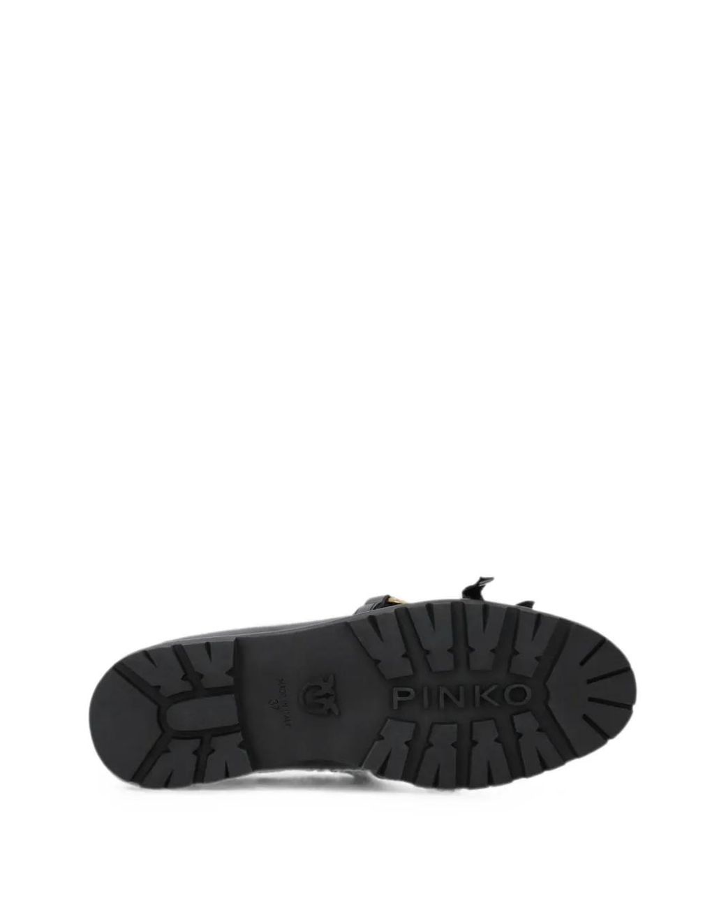 Pinko Black Studded Fringed Loafers